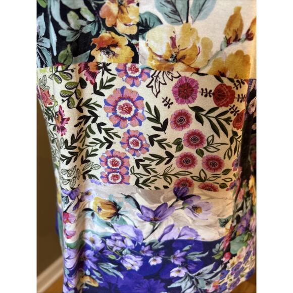 JOHNNY WAS LA Floral Patchwork Print Viscose Bamboo/Spandex Stretch Tee S loose - Picture 10 of 16